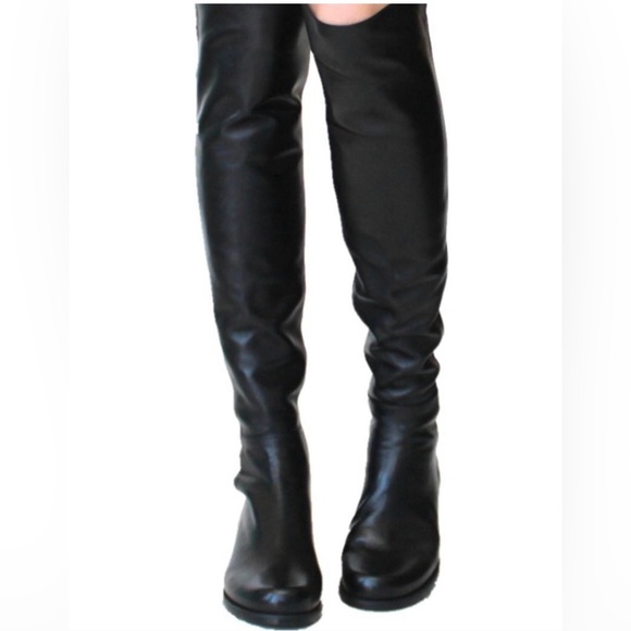 *New Stuart Weitzman the 5050 Boot / Black Leather Black Over-the-Knee Sz 8.5 - Picture 10 of 16